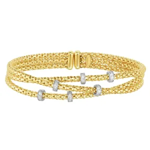 14K Gold & Diamond Prosecco Crossover Bracelet