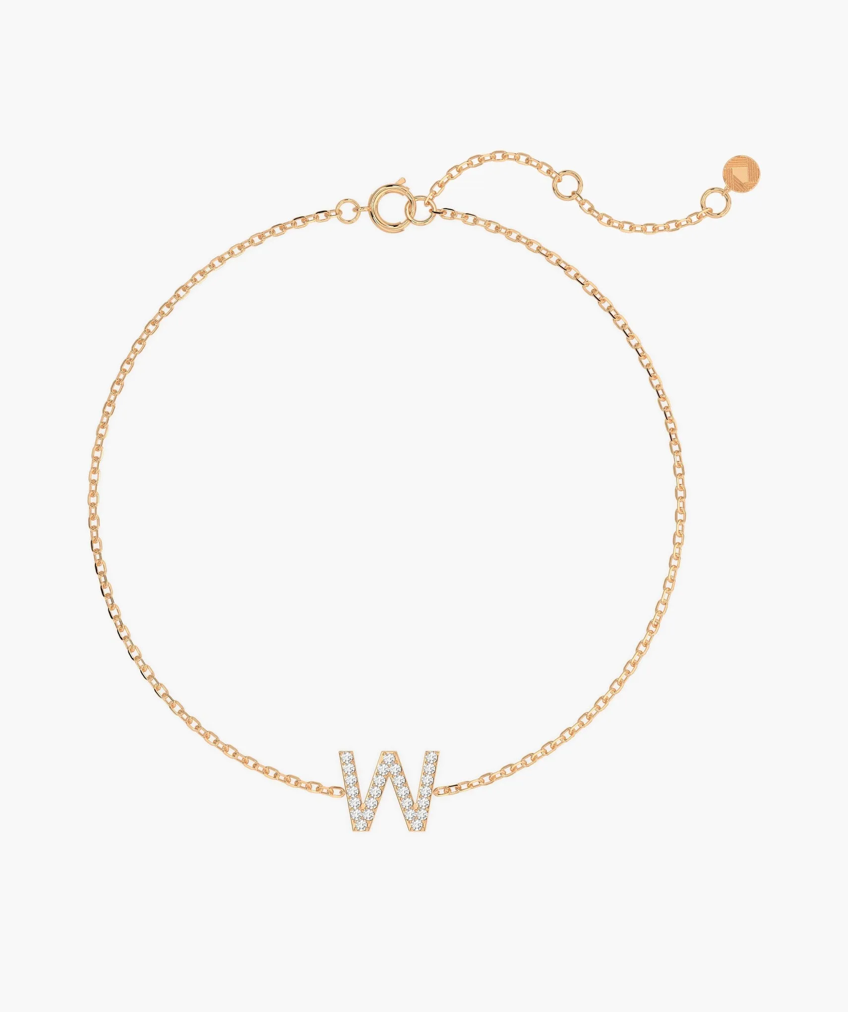 14K Gold Custom Letter Initial Bracelet