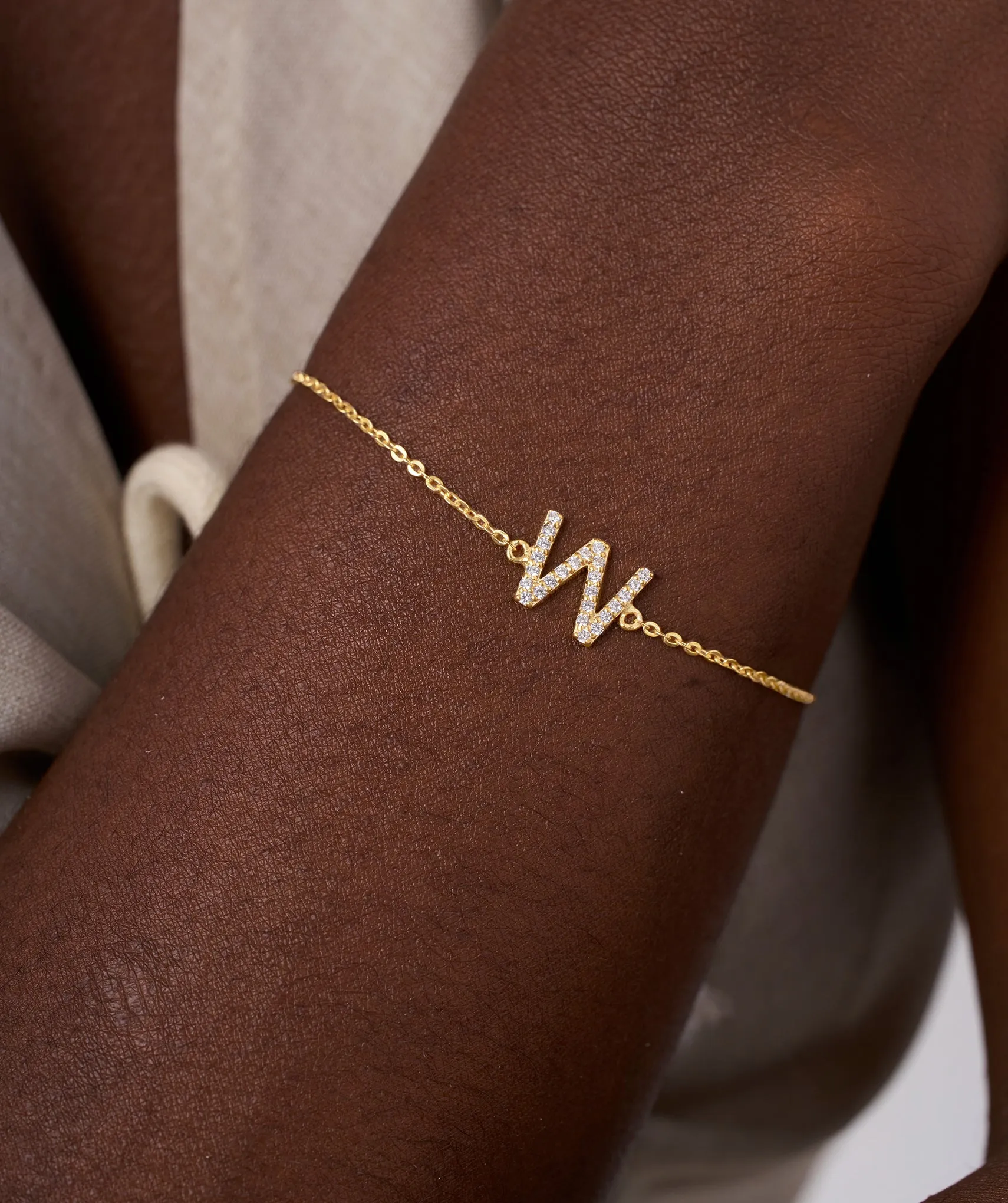 14K Gold Custom Letter Initial Bracelet