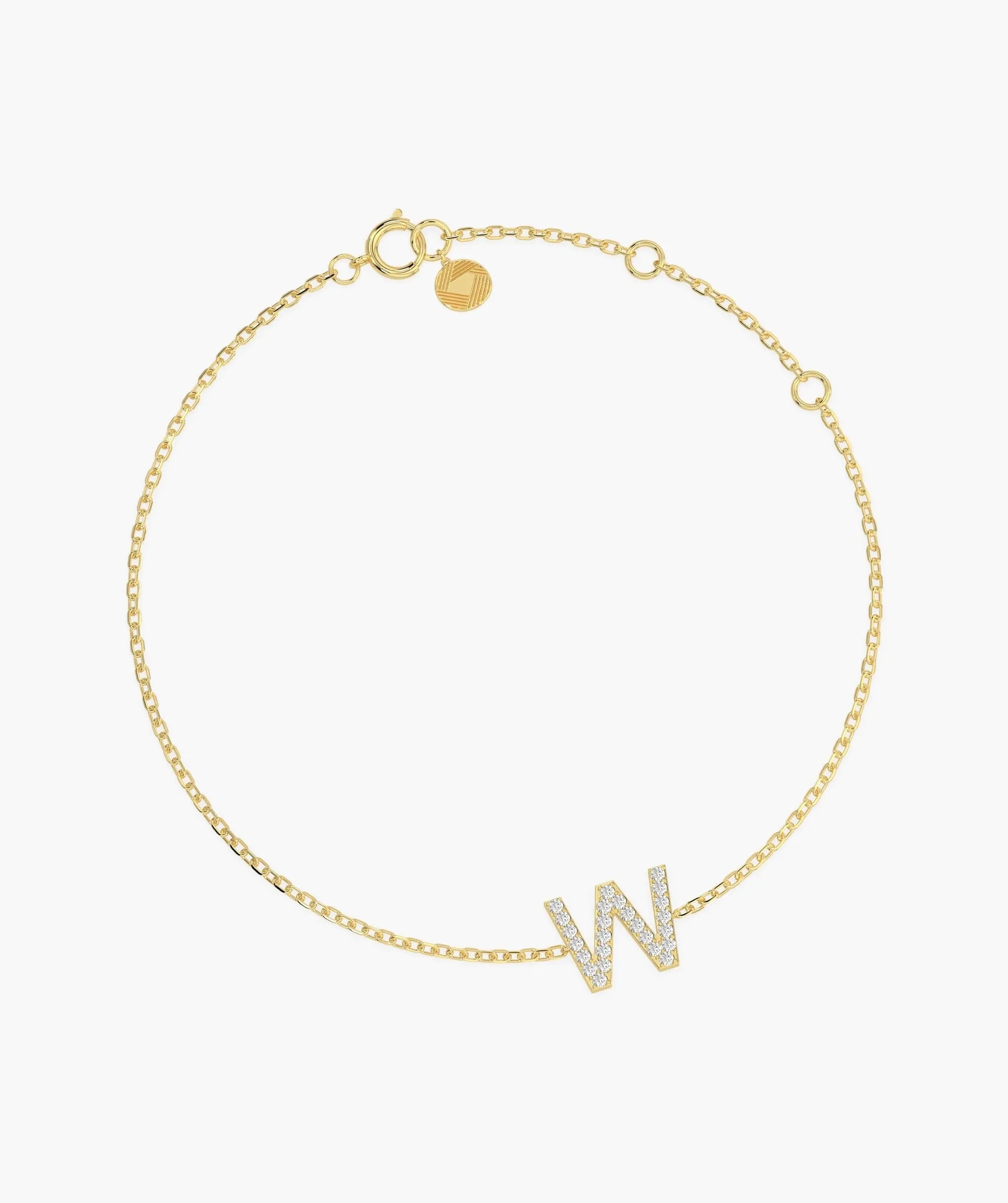14K Gold Custom Letter Initial Bracelet