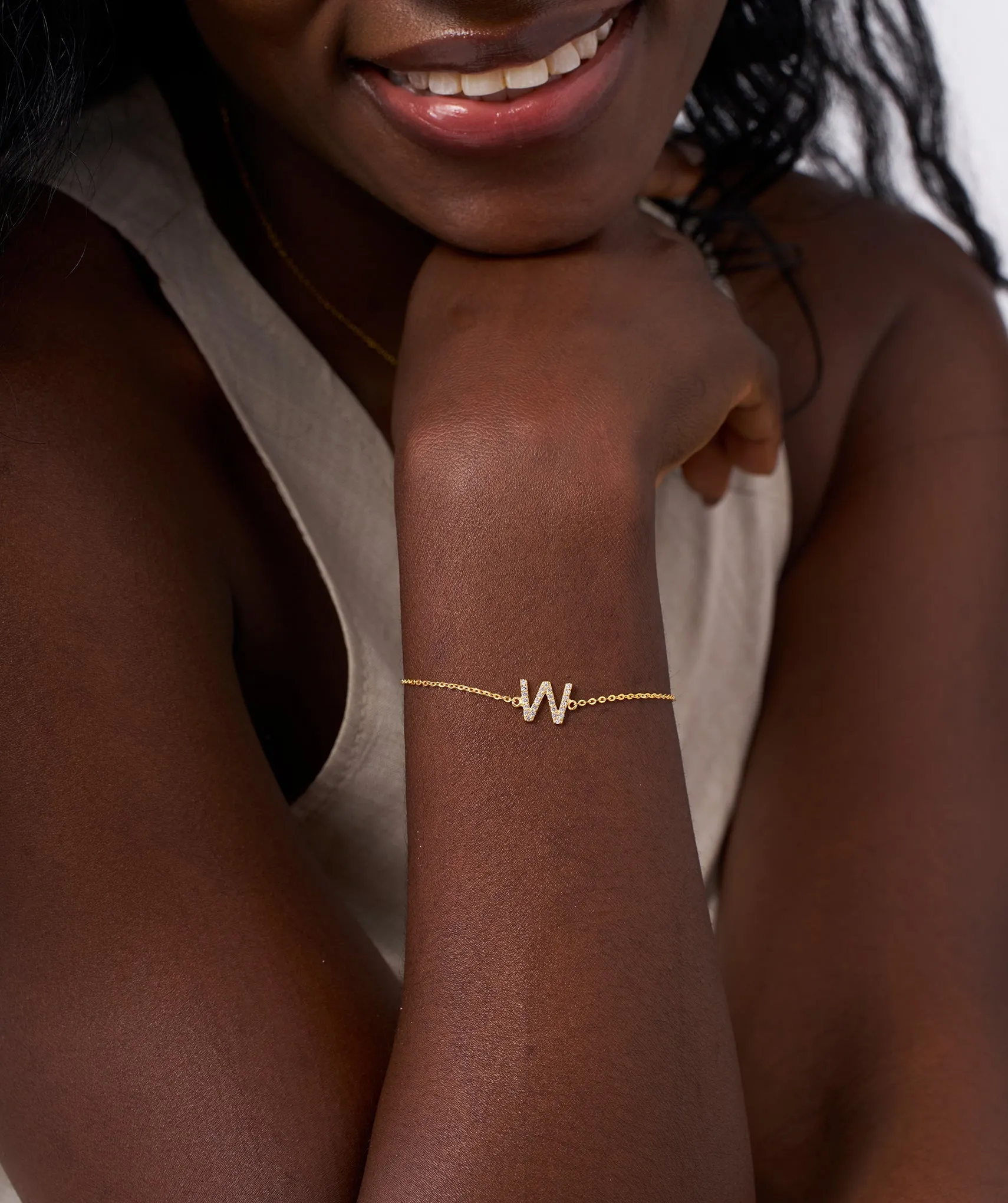 14K Gold Custom Letter Initial Bracelet
