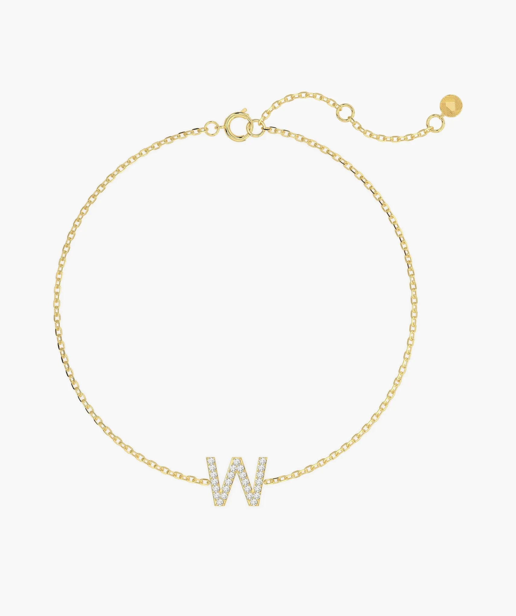 14K Gold Custom Letter Initial Bracelet