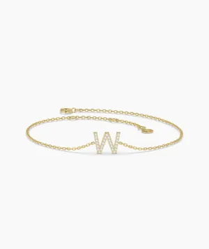 14K Gold Custom Letter Initial Bracelet