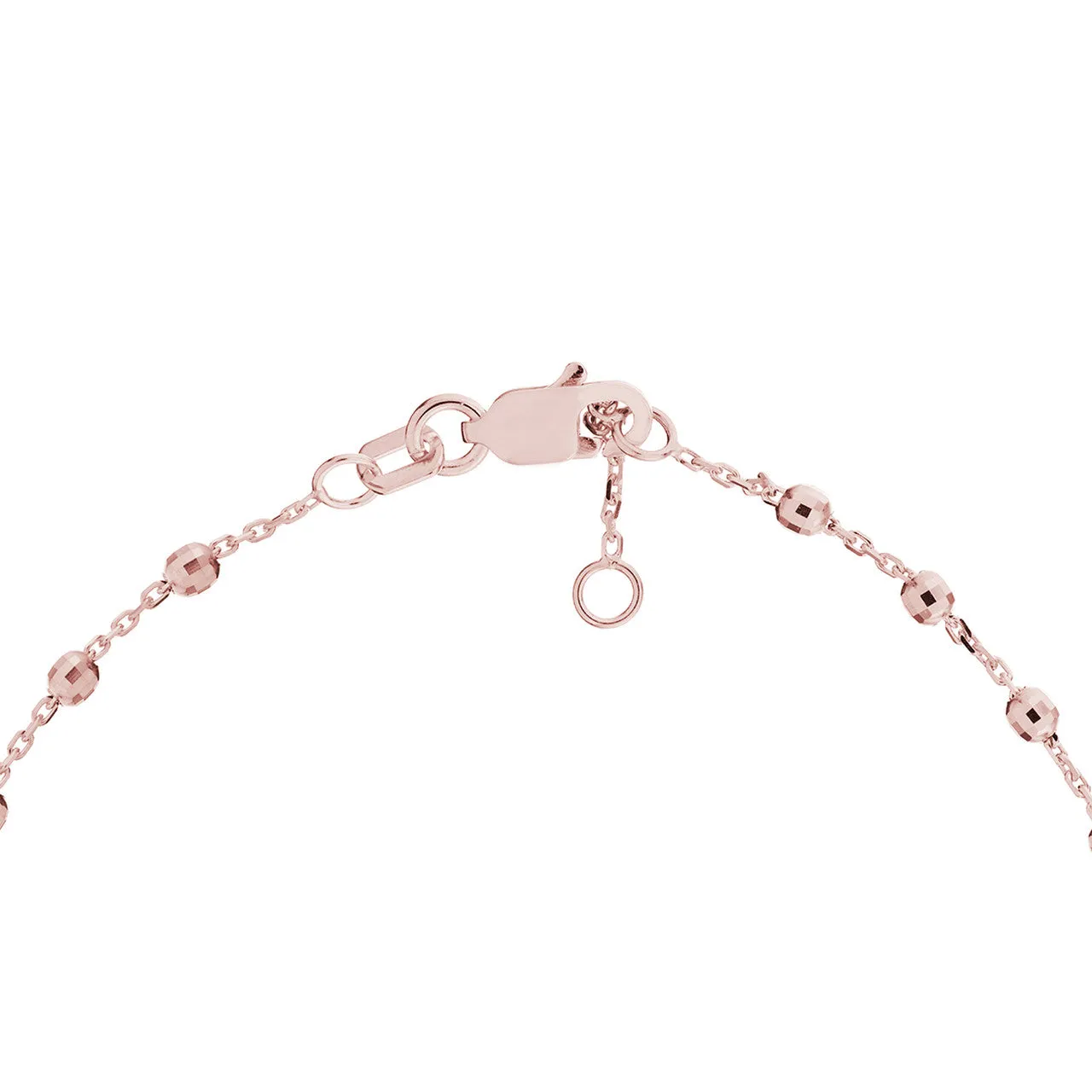 14K Gold Diamond Cut Bead Station Bracelet