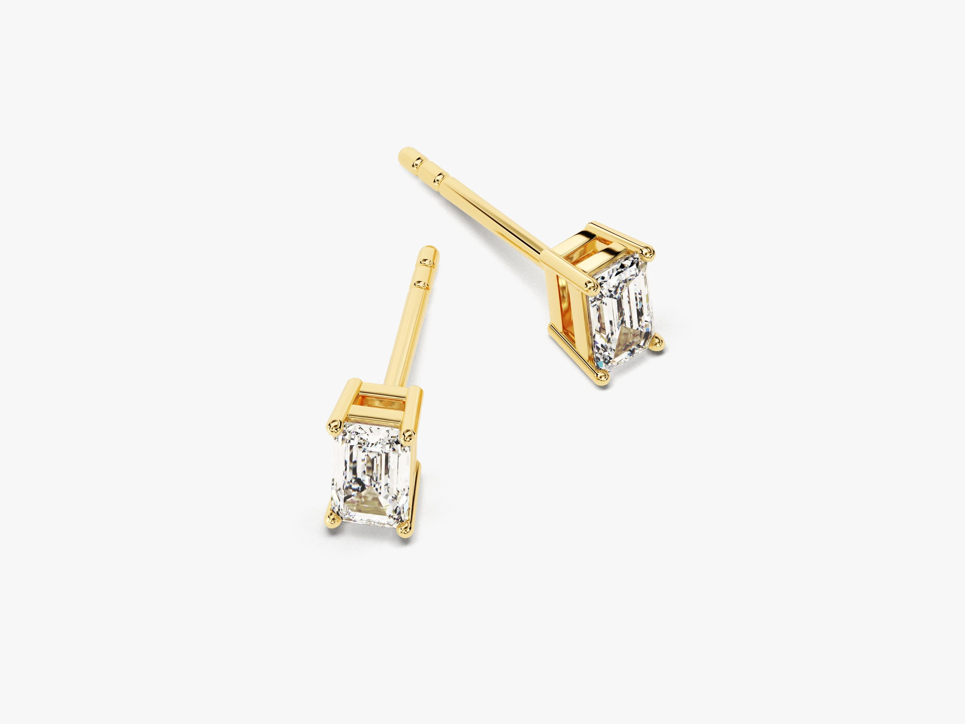 14k Gold Emerald Cut Moissanite Stud Earrings (1.00 ct tw)