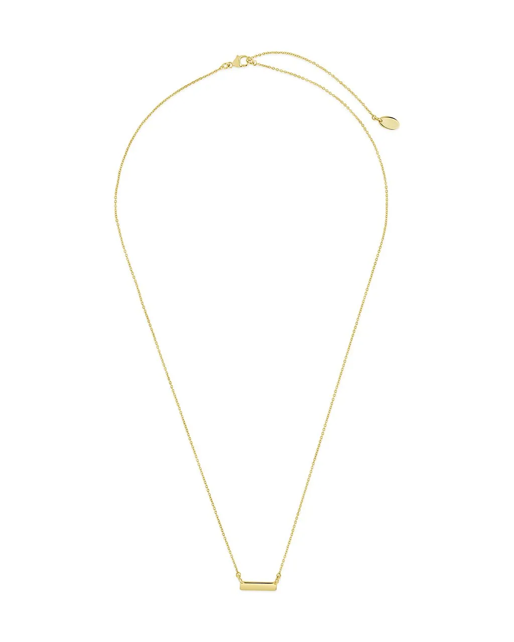 14K Gold Mini Bar Pendant Necklace