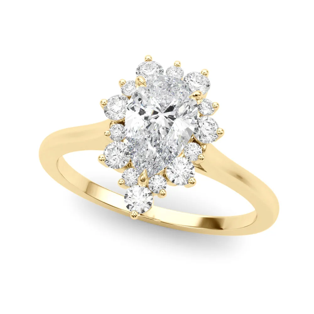 14K Pear Shape Engagement Ring