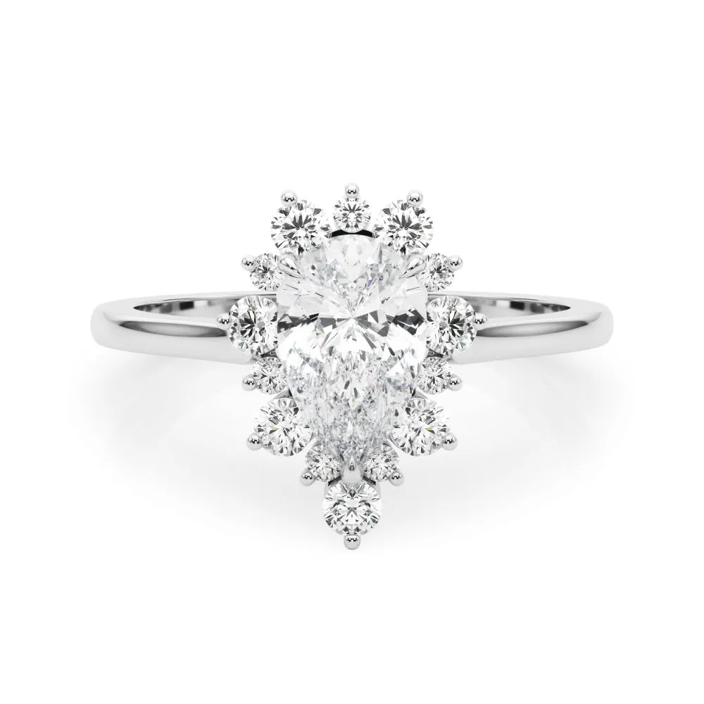 14K Pear Shape Engagement Ring