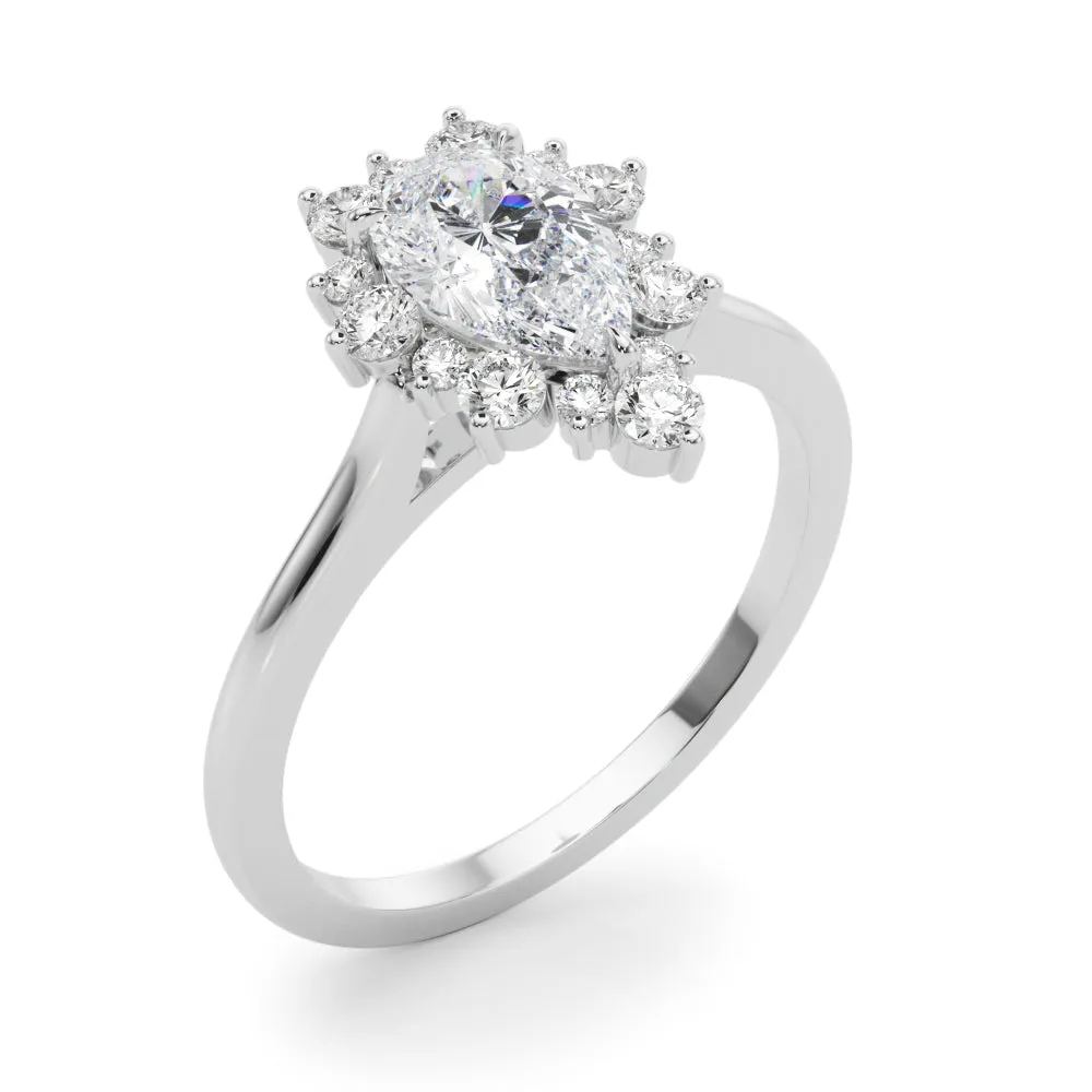 14K Pear Shape Engagement Ring
