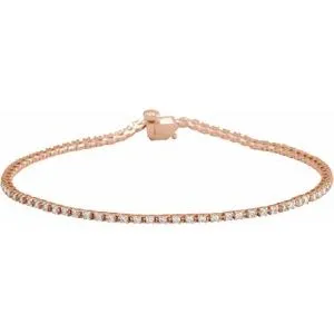 14K Rose 1 CTW Lab-Grown Diamond Line 7 1/4" Bracelet