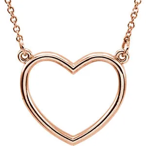 14K Rose 13x13.75 mm Heart 16" Necklace