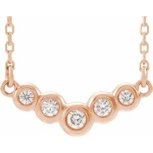14K Rose  1/8 CTW Diamond 18" Necklace
