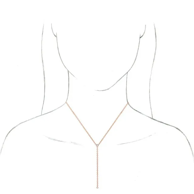 14K Rose Gold 1/5 CTW Natural Diamond Bar Y 15-17" Necklace