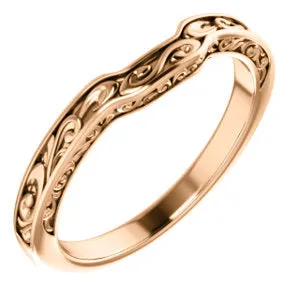 14K Rose Sculptural-Inspired Matching Band