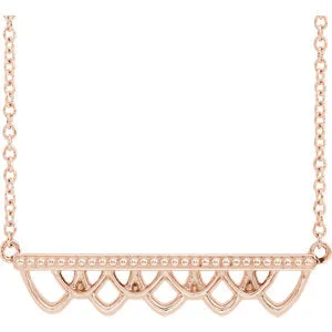 14K Rose Vintage-Inspired Bar 16" Necklace