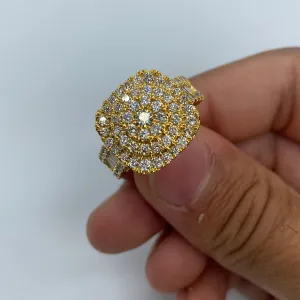 14K Square Cake Diamond Baguette Ring