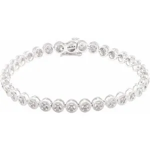 14K White 1 CTW Diamond 7" Bracelet