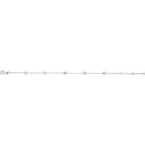 14K White 1/4 CTW Diamond Bezel-Set 5-Station Bracelet
