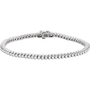 14K White 2 3/4 CTW Diamond 7" Line Bracelet
