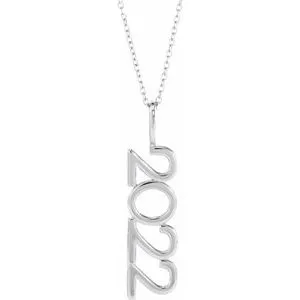 14K White 2022 Year 16-18" Necklace