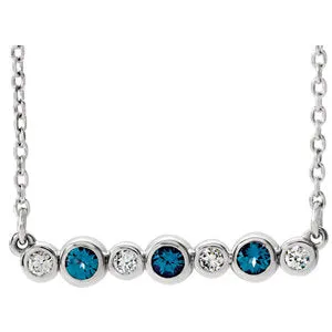 14K White Alexandrite & .08 CTW Diamond Bezel-Set Bar 16-18" Necklace