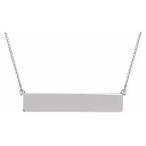 14K White Bar 17.5" Necklace