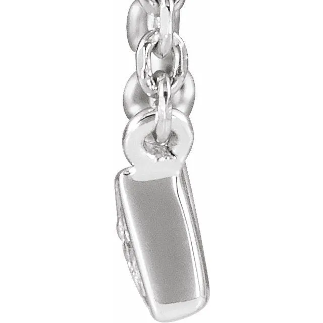 14K White Gold .05 CTW Natural Diamond Bar 18" Necklace