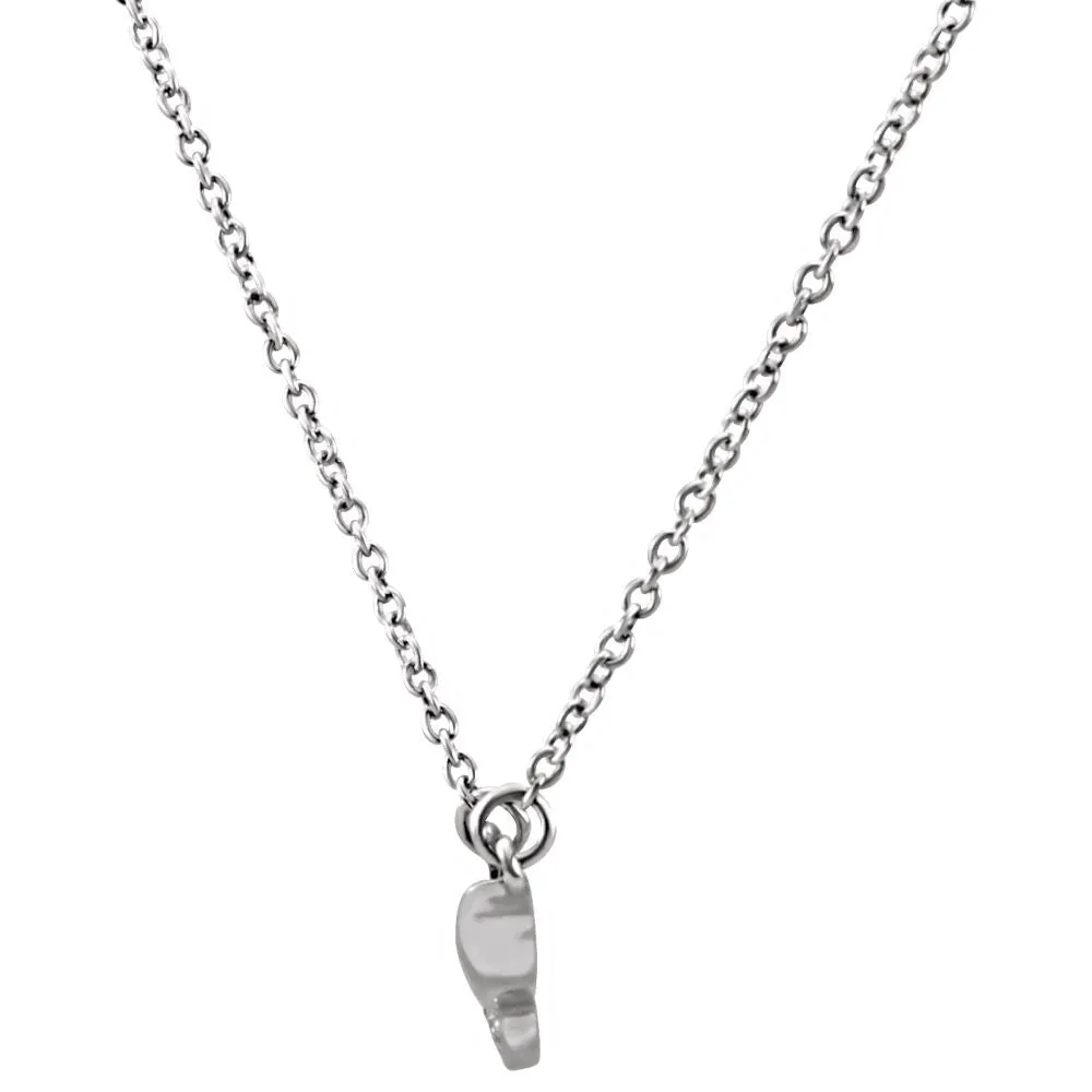 14k White Gold .08 CTW Diamond Bar 17.5" Necklace