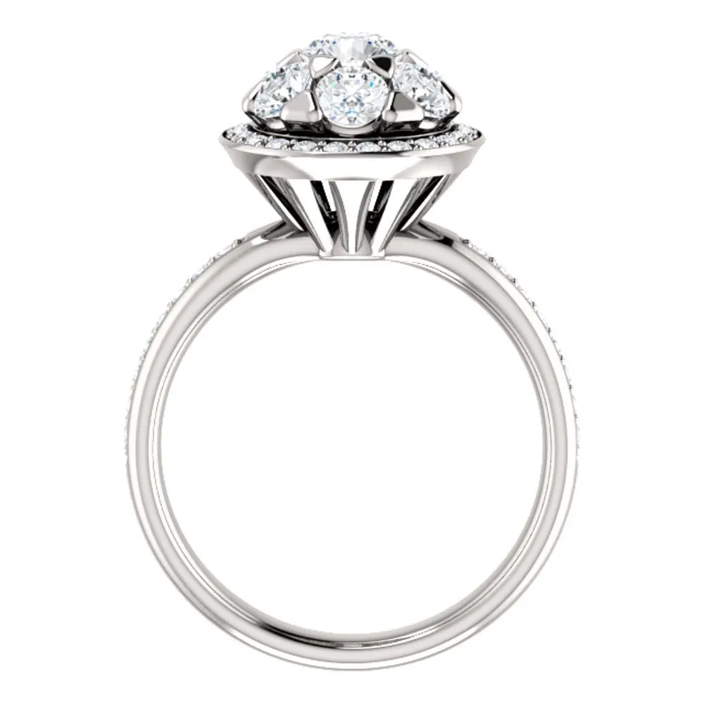 14k White Gold 1 1/2 CTW Diamond Engagement Ring, Size 7
