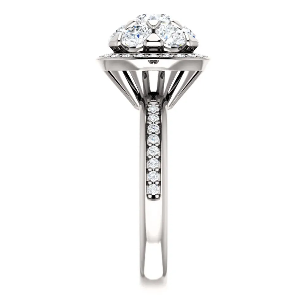 14k White Gold 1 1/2 CTW Diamond Engagement Ring, Size 7