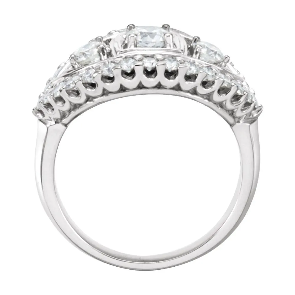 14k White Gold 1 1/3 CTW Diamond Anniversary Band, Size 7
