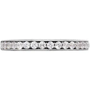 14k White Gold 1/3 CTW Diamond Band for 5.2 & 5.8mm Round Engagement Ring, Size 7