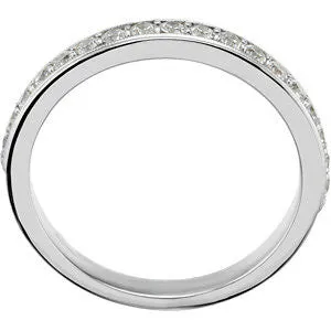 14k White Gold 1/3 CTW Diamond Band for 5.2 & 5.8mm Round Engagement Ring, Size 7