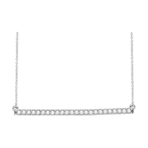 14k White Gold 1/3 CTW Diamond Bar 16-18" Necklace
