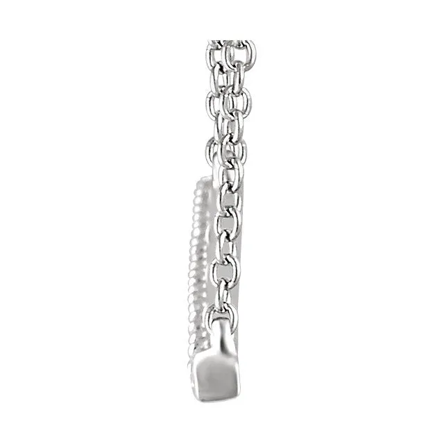 14k White Gold 1/3 CTW Diamond Bar 16-18" Necklace