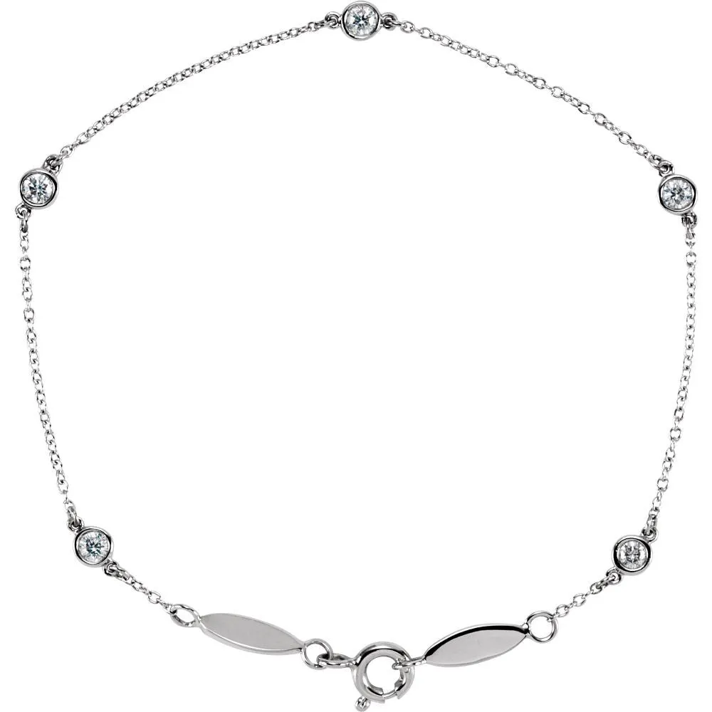 14k White Gold 1/3 CTW Diamond Bracelet
