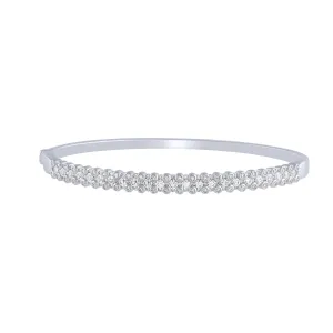14K White Gold 1.50Ct Diamond Bangle