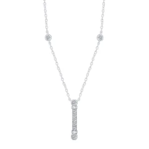14K White Gold 1/5Ct Diamond Necklace
