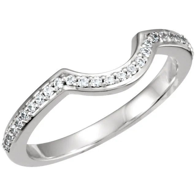 14k White Gold 1/6 CTW Diamond Band for 4.1mm Round Engagement Ring, Size 7
