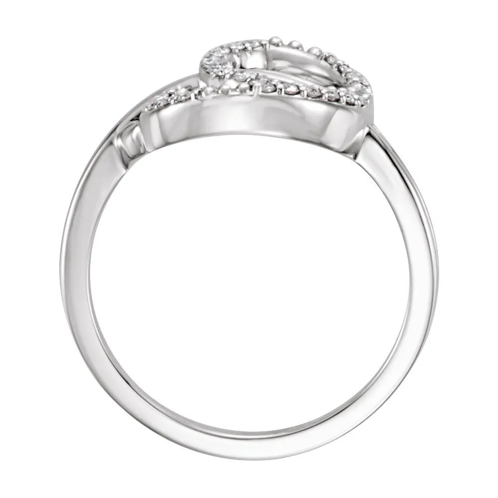 14k White Gold 1/6 CTW Diamond Ring, Size 7