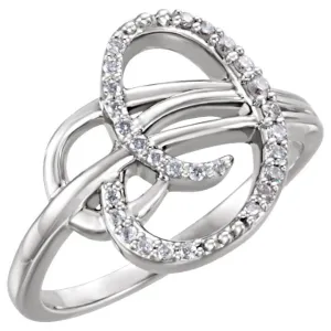 14k White Gold 1/6 CTW Diamond Ring, Size 7