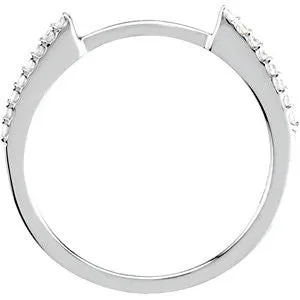 14k White Gold 1/8 CTW Diamond Matching Band , Size 7
