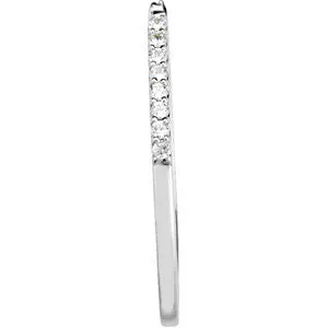 14k White Gold 1/8 CTW Diamond Matching Band , Size 7