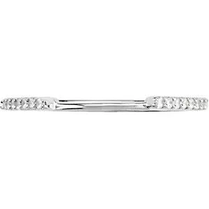 14k White Gold 1/8 CTW Diamond Matching Band , Size 7