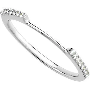 14k White Gold 1/8 CTW Diamond Matching Band , Size 7