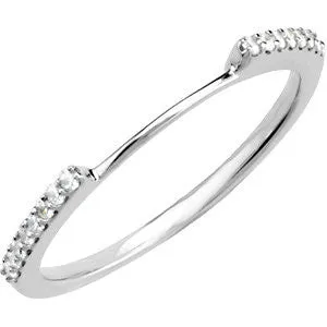 14k White Gold 1/8 CTW Diamond Matching Band , Size 7