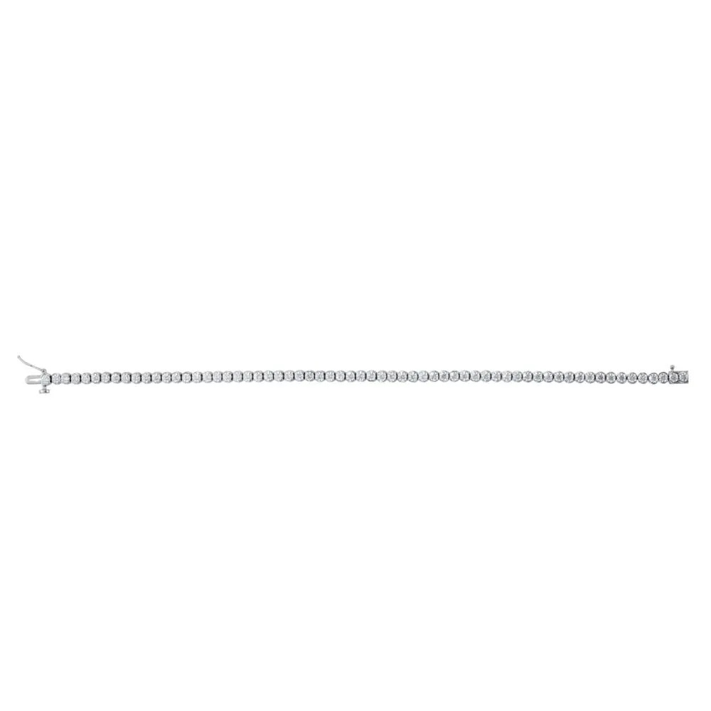 14k White Gold 3 CTW Diamond Line 7.25" Bracelet