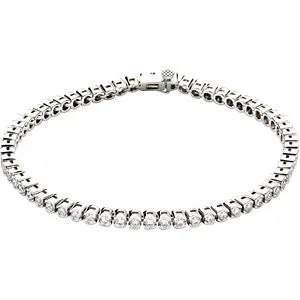 14k White Gold 3 CTW Diamond Line 7.25" Bracelet