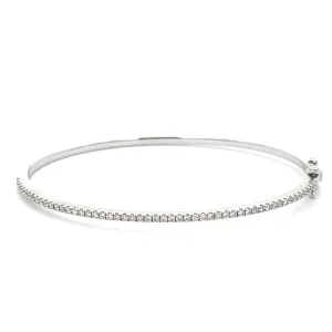 14k White Gold Diamond Bangle
