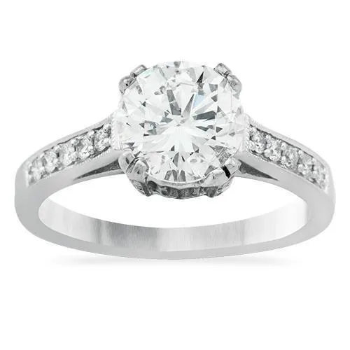 14k White Gold Diamond Engagement Ring 1.8 Ctw